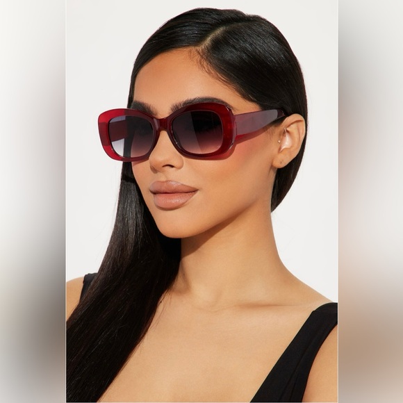 Fashion Nova Pink clear, nude clear & red sunglasses, only tried on. - Picture 5 of 5